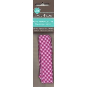 Biais vichy thermocollant rose 20x2m - Frou Frou - Mondial Tissus