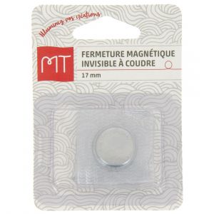 Fermeture magnetique invisible à coudre 17 mm transparent x1 - MT - Mondial Tissus