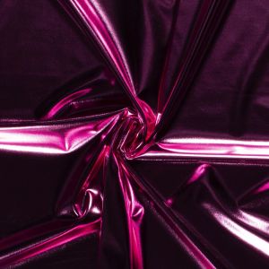 Maille jersey laser lam&eacute; m&eacute;talis&eacute; stretch fuchsia - Mondial Tissus