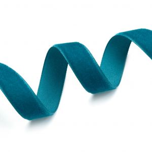 Ruban velours - bleu canard 9 mm - Mondial Tissus