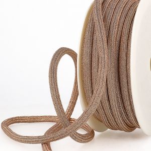 Cordon m&eacute;tallis&eacute; rose dor&eacute; 7mm - Mondial Tissus