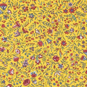 Cretonne provencale beaucaire indienne jaune 160cm - Mondial Tissus