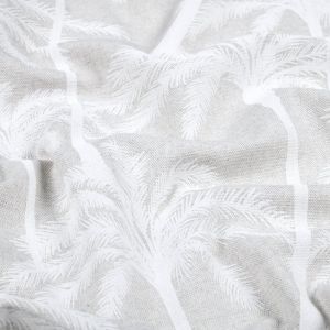 Tissu bachette enduit linenlook palmier blanc mat - Mondial Tissus