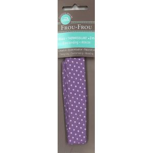 Biais thermocollant 20x2m pois violet clair - Frou Frou - Mondial Tissus