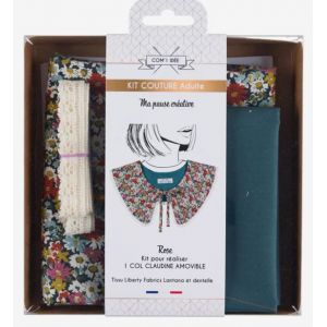 Kit couture DIY - Col claudine amovible Rose Liberty - Com'1 idée - Mondial Tissus