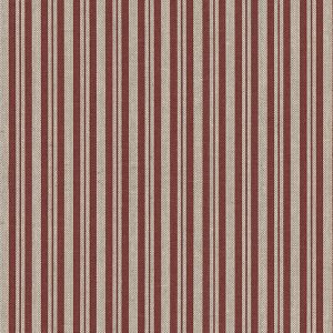 Tissu bachette linenlook 2 rayures bordeaux - Mondial Tissus