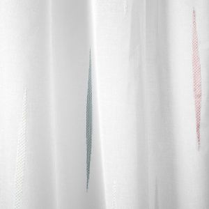 Tissu voile traits roses et bleus - Mondial Tissus