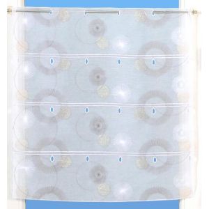 Voilage modulable brod&eacute; cercles 60 cm - Mondial Tissus