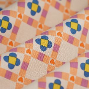 Tissu bachette crochet coeur multicolore - MT - Mondial Tissus