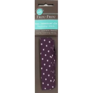 Biais étoilé thermocollant violet 20x2m - Frou Frou - Mondial Tissus