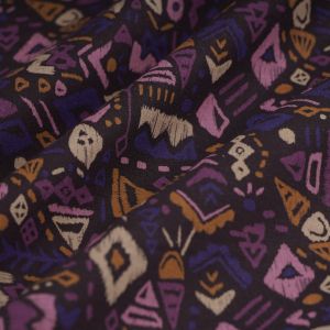 Tissu cretonne violet Maya - MT - Mondial Tissus