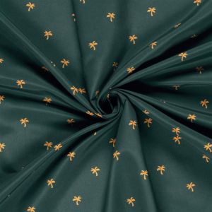 Tissu short de bain recyclé palmier jaune bleu - Mondial Tissus