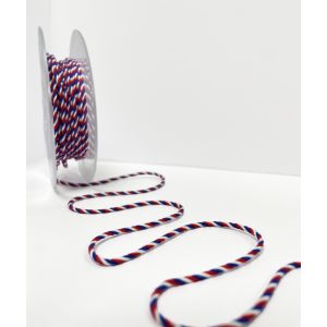 Cordon bleu blanc rouge 1.5 mm - Mondial Tissus