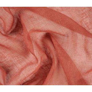 Tissu voile taffetas polyester lin effet naturel terracotta - Linder - Mondial Tissus