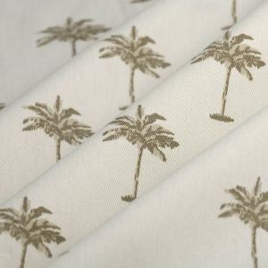 Tissu serg&eacute; petit palmier &eacute;cru - MT - Mondial Tissus