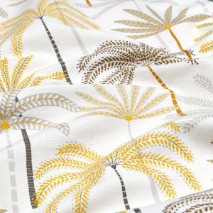 Toile polycoton imprimée palmier naturel - Mondial Tissus