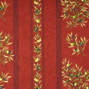 Cretonne provencale le clos des oliviers rouges 160 - Mondial Tissus