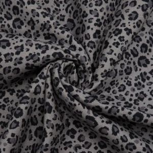 Coupon 3 m&egrave;tres toile de coton imprim&eacute;e l&eacute;opard gris - Promod Couture - Promod Couture - Mondial Tissus