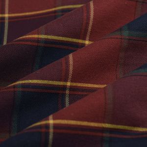 Tissu toile de No&euml;l tiss&eacute; teint tartan rouge grande largeur - Mondial Tissus