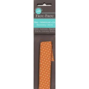 Biais thermocollant 20x2m à pois orange - Frou Frou - Mondial Tissus