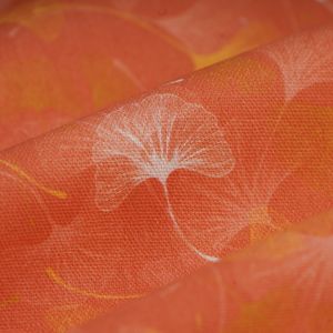 Tissu bachette Gingko rouge - MT - Mondial Tissus
