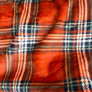 Maille doudou imprimée tartan rouge - DOMOTEX - Mondial Tissus