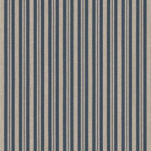 Tissu bachette linenlook 2 rayures bleu - Mondial Tissus