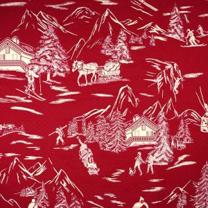 Tissu jacquard piqu&eacute; Courmayeur montagne - Mondial Tissus