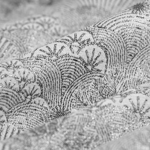 Tissu jacquard coucher de soleil argent - MT - Mondial Tissus