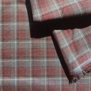 Tissu flanelle tartan carreaux marron et rouge - DOMOTEX - Mondial Tissus