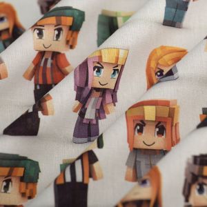 Tissu cretonne licence Minecraft - MT - Mondial Tissus