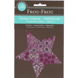 Thermocollant en forme d'étoile avec un imprimé fleuri rose - Frou Frou - Mondial Tissus