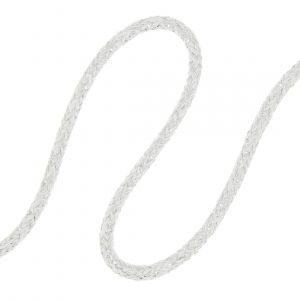 Cordon coton m&eacute;tallis&eacute; argent&eacute; blanc 5 mm - MT - Mondial Tissus
