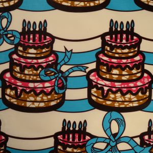 Tissu africain wax gateau bleu - Mondial Tissus