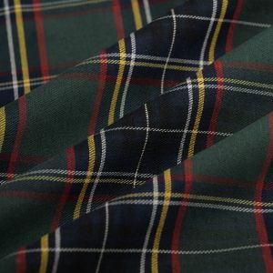 Tissu toile de Noël tissé teint tartan vert grande largeur - Mondial Tissus