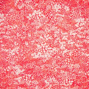 Tissu viscose effet crinkle imprimé pois abstrait rouge blanc - Mondial Tissus