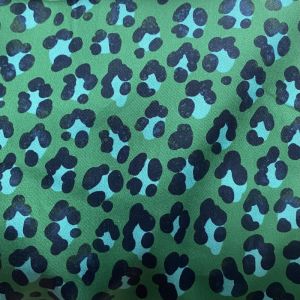 Tissu satin de coton organique motif léopard vert - Albstoffe - Albstoffe - Mondial Tissus