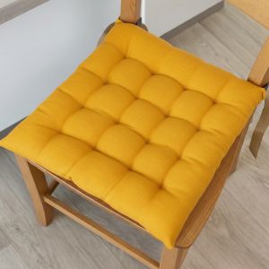 Galette de chaise Essentiel jaune - MT - Mondial Tissus
