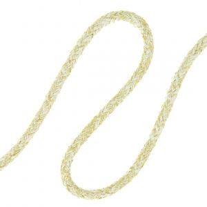 Cordon coton m&eacute;tallis&eacute; dor&eacute; blanc 5 mm - MT - Mondial Tissus