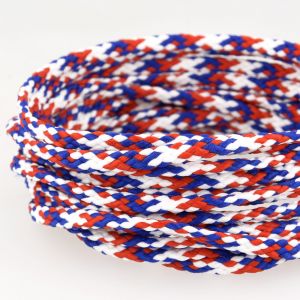 Cordon polyester 5mm bleu blanc rouge - Mondial Tissus