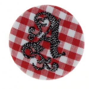 Écusson thermocollant rond vichy avec un grand A - Frou Frou - Mondial Tissus