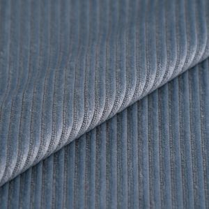 Tissu velours côtelé grosses côtes BigBoy bleu gris - MT - Mondial Tissus