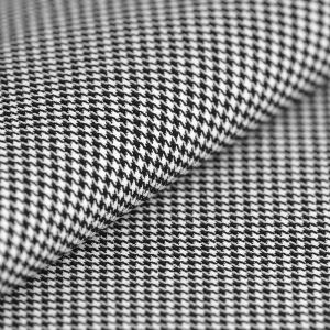 Tissu maille milano pied de poule noir blanc - MT - Mondial Tissus