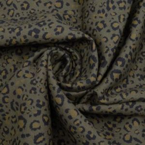 Coupon 3 m&egrave;tres toile de coton imprim&eacute;e l&eacute;opard vert kaki - Promod Couture - Promod Couture - Mondial Tissus