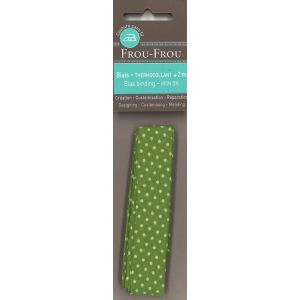 Biais thermocollant 20x2m à pois vert pomme - Frou Frou - Mondial Tissus