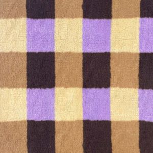 Tissu sherpa imprimé tartan violet et beige - DOMOTEX - Mondial Tissus