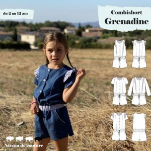 Patron GRENADINE combishort du 2 au 12 ans - Super Bison - Super Bison - Mondial Tissus