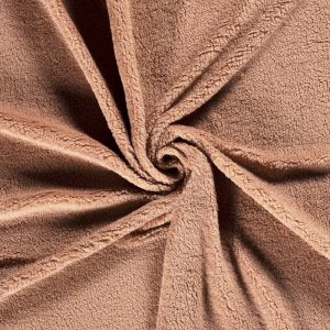 Tissu sherpa teddy dune ros&eacute; - Mondial Tissus