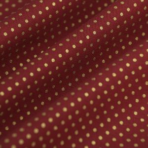 Tissu cretonne de Noël mini pois or rouge - MT - Mondial Tissus