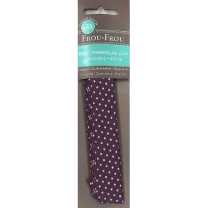 Biais thermocollant à pois violet 20x2m - Frou Frou - Mondial Tissus